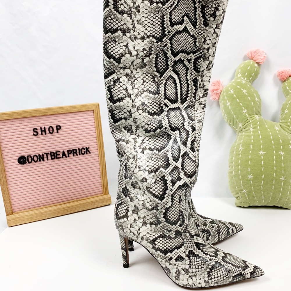 New Zara Snake Print Boots (Sz: 39)